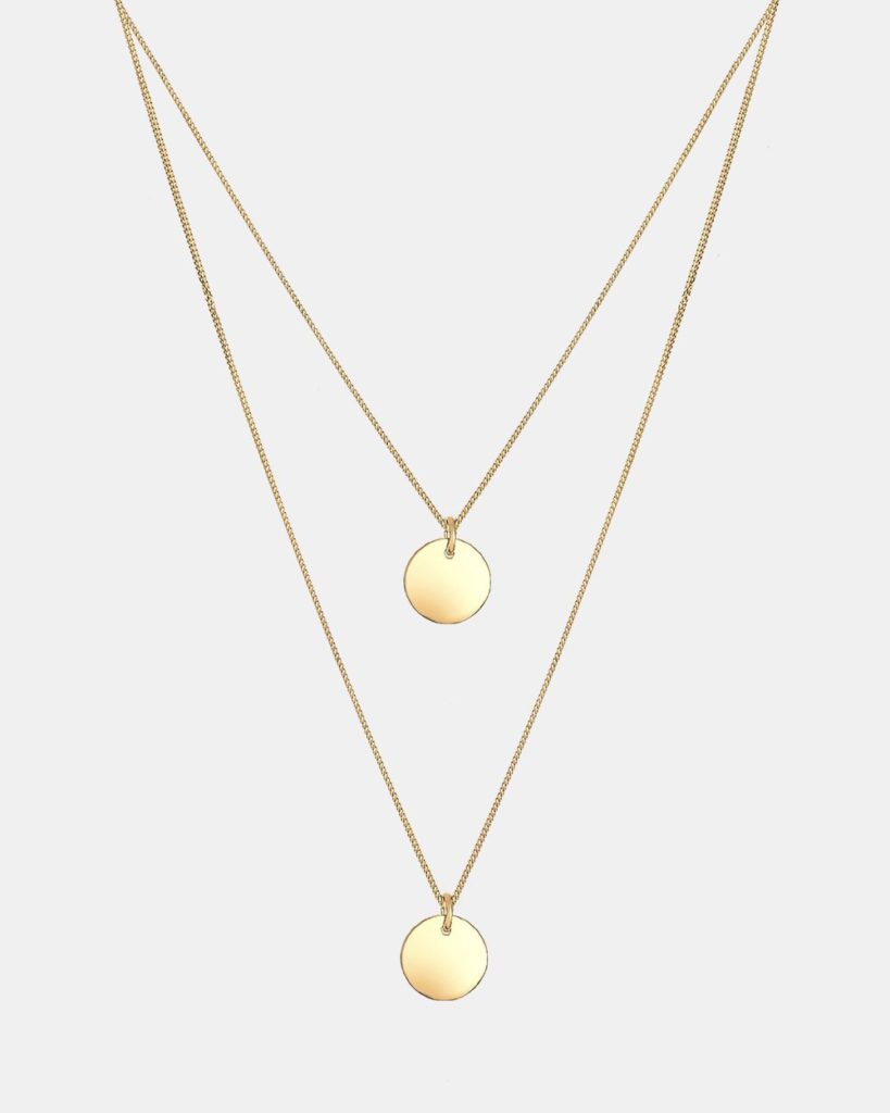 Multi Layered Gold Disk Necklace